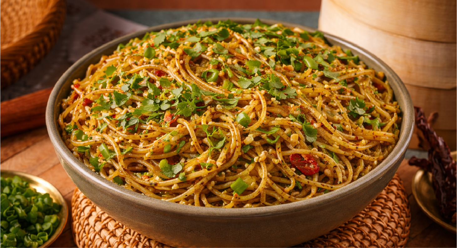 Veg Coriander Garlic Noodles (Full)